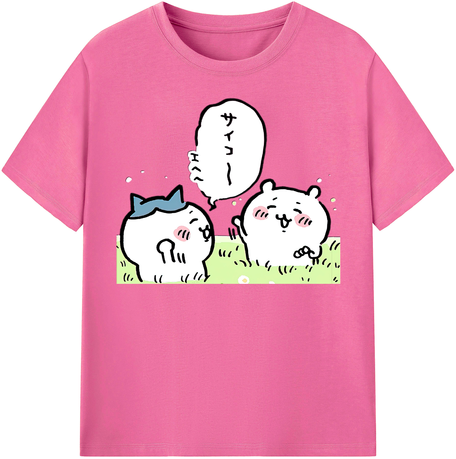 （画像用） ちいかわ ちいかわ Chii-kawa chiikawa レディースカジュアルプリントTシャツ（綿100％）